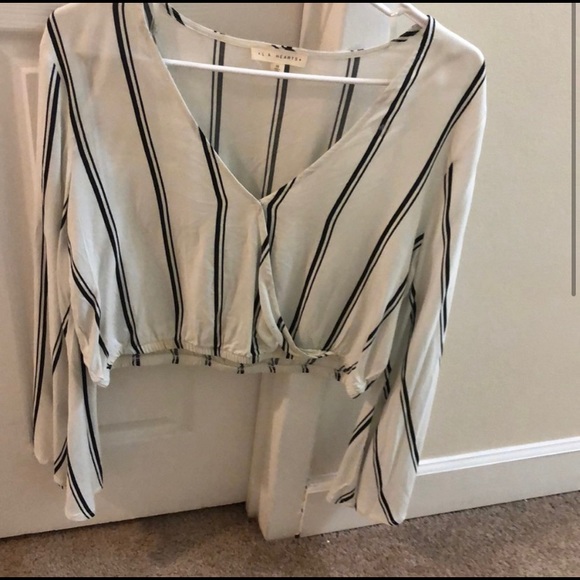 Pacsun LA Hearts Bell sleeve striped crop top - Picture 4 of 4